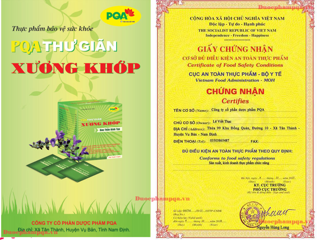 pqa thư giãn xương khớp chữa đau thần kinh tọa thoát vị đĩa đệm